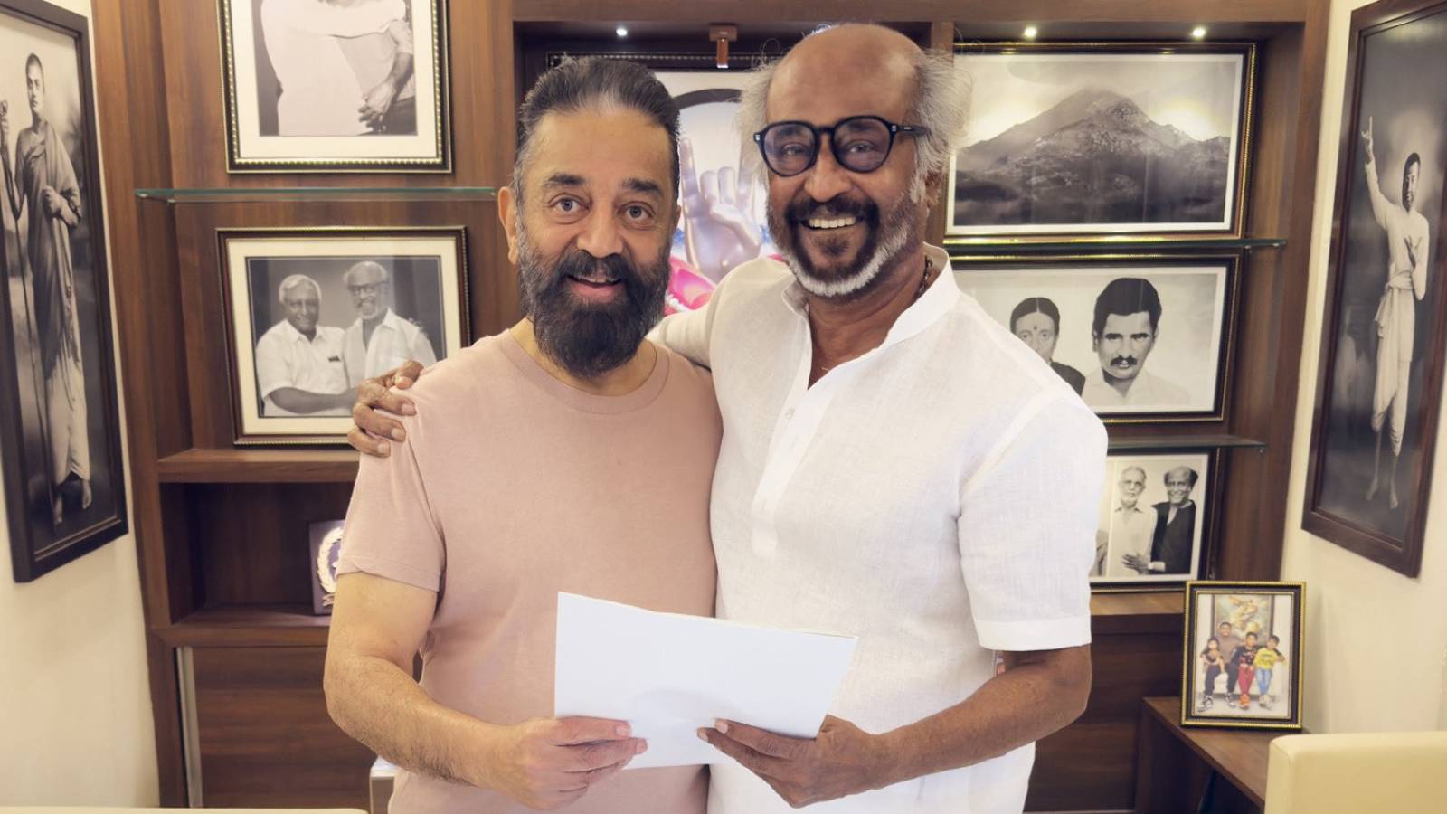 Kamal Haasan and Rajinikanth together on stage