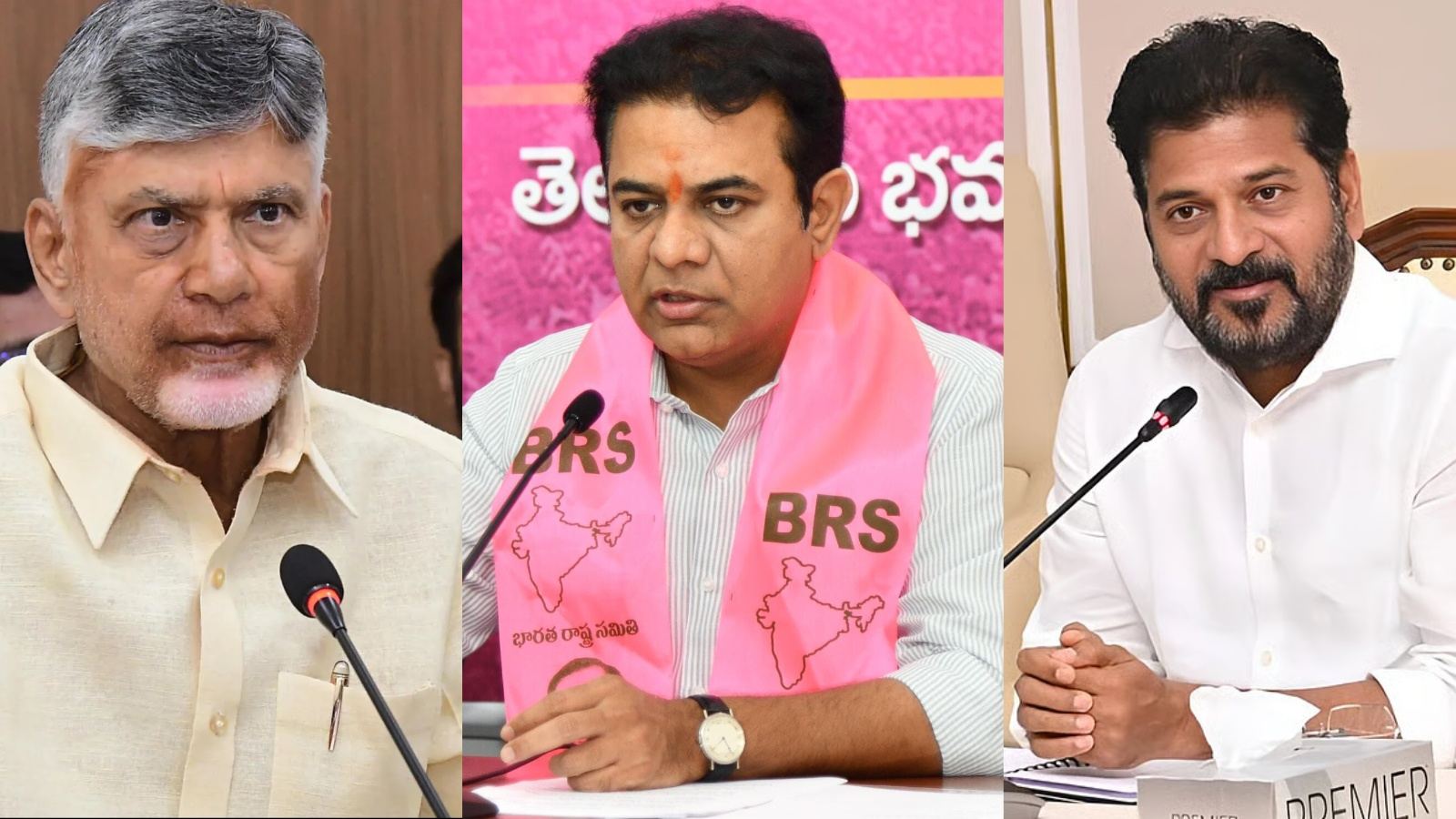 KTR and Harish Rao accuse Chandrababu Naidu and Revanth Reddy over Kaleshwaram project controversy
