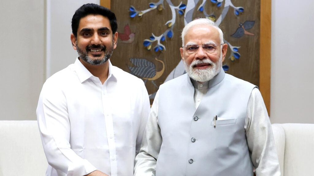 Nara Lokesh meeting PM Modi in Delhi