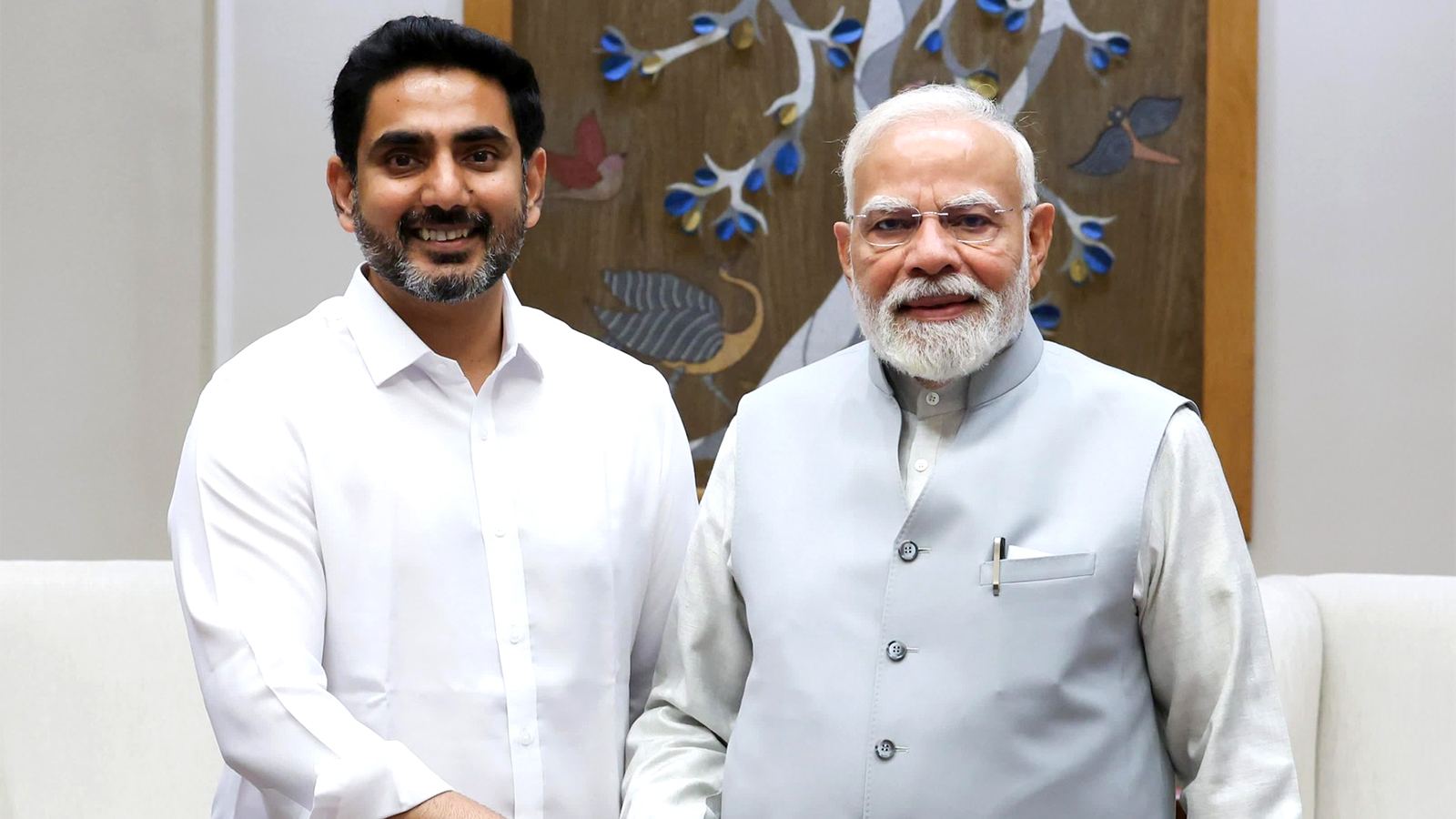 Nara Lokesh meeting PM Modi in Delhi