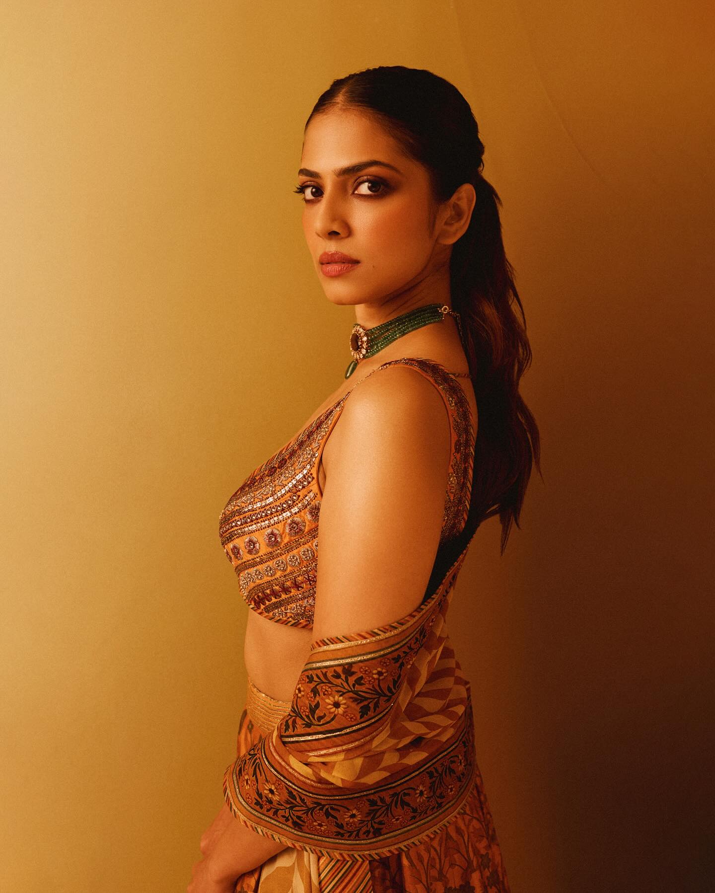 Malavika Mohanan Hot Lehenga Glam Pose Stunning
