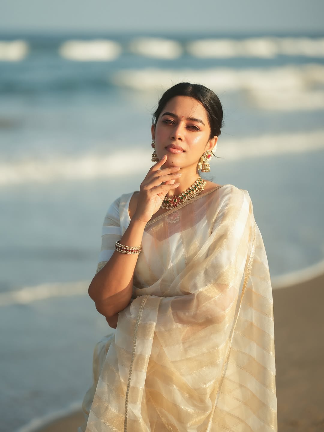 Mirnalini Ravi glows in saree, exuding pure elegance effortlessly.