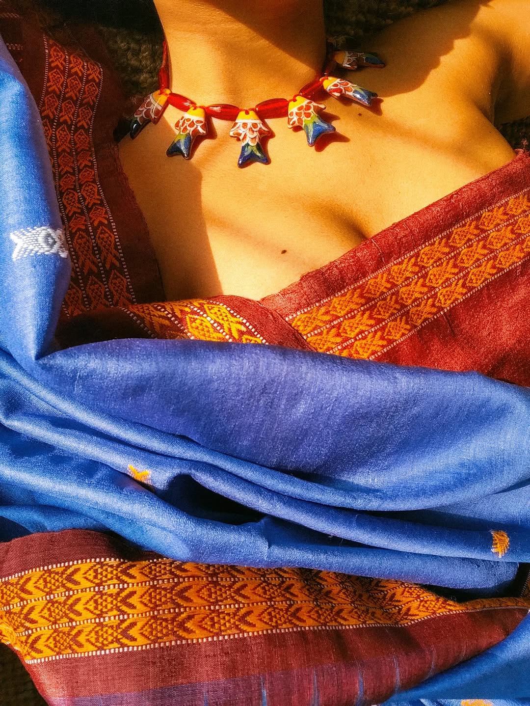 Oorja Makkad's Graceful Pose In A Colorful Saree