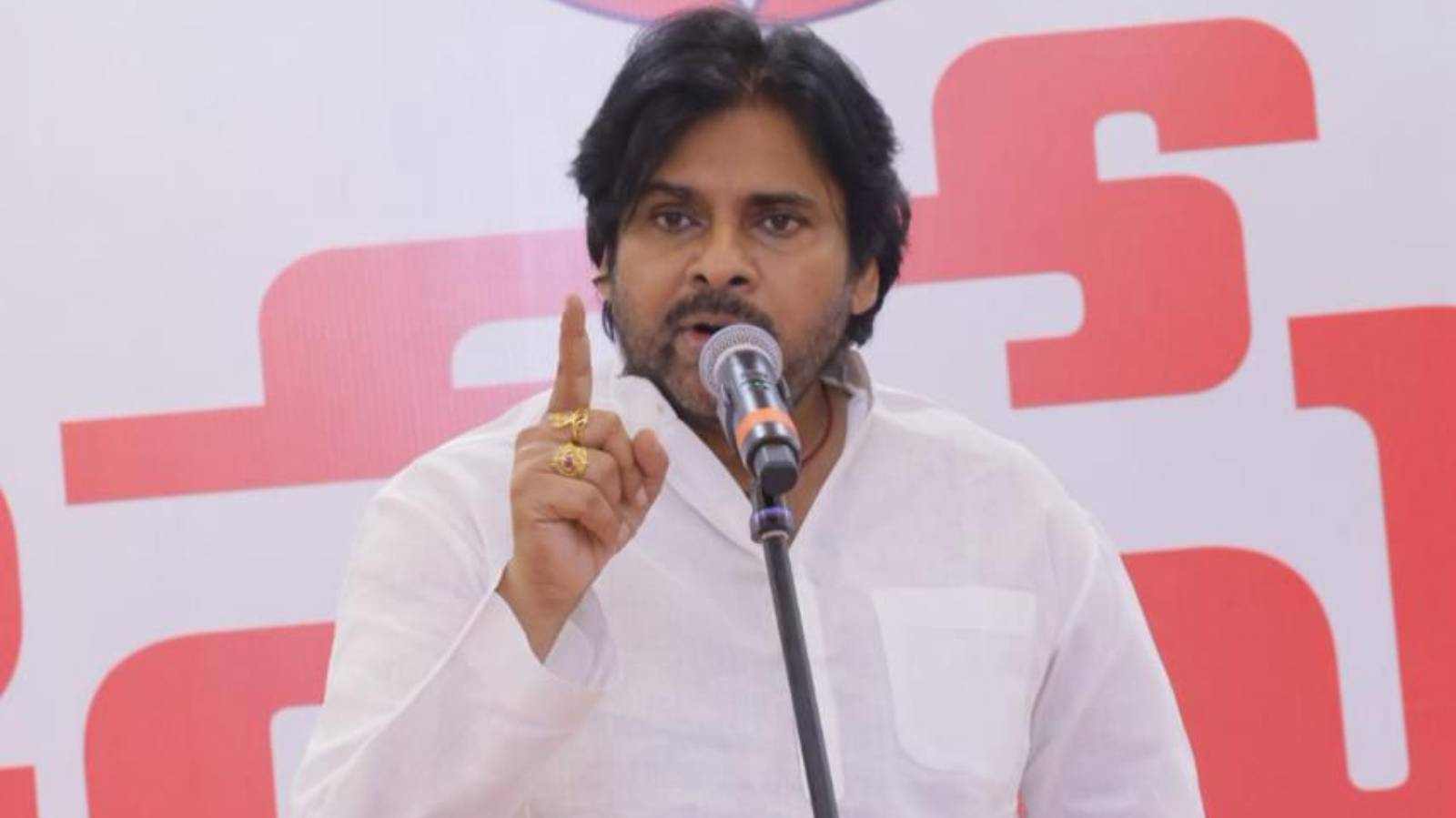 Pawan Kalyan addressing Jana Sena workers