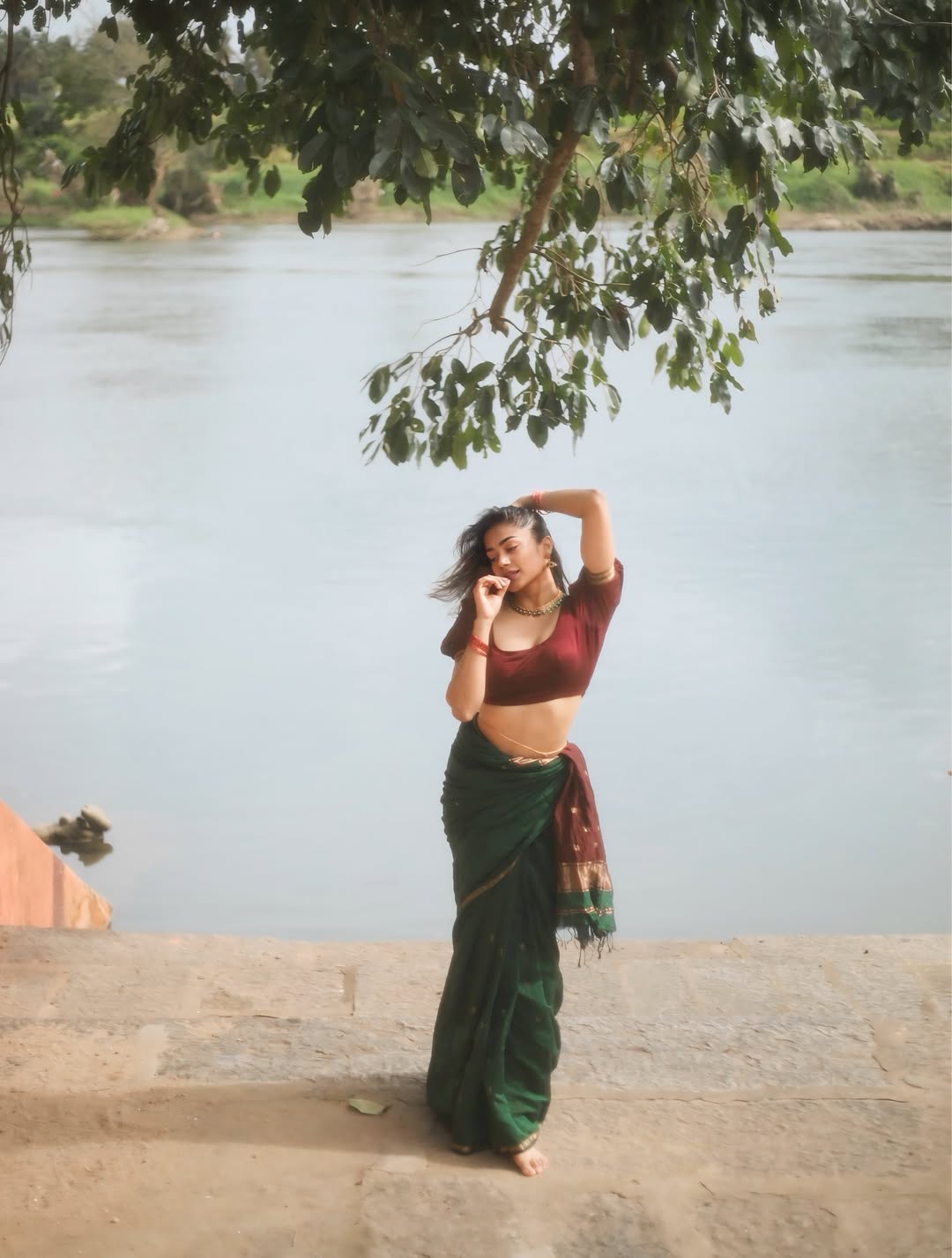 Payal Radhakrishna's Elegant Look Near A Plant