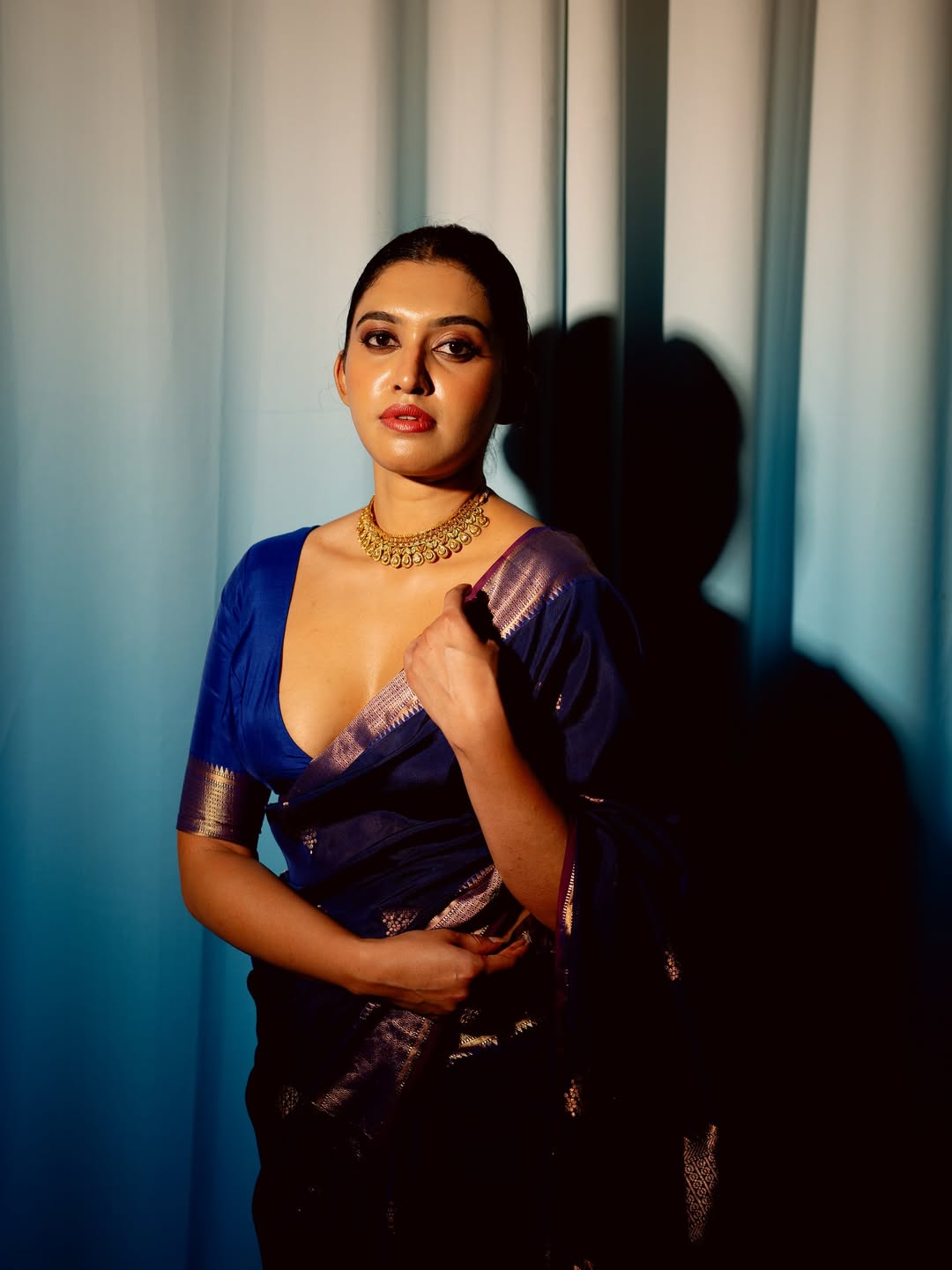 Prajna Poovamma's Intense Gaze In Ethnic Wear