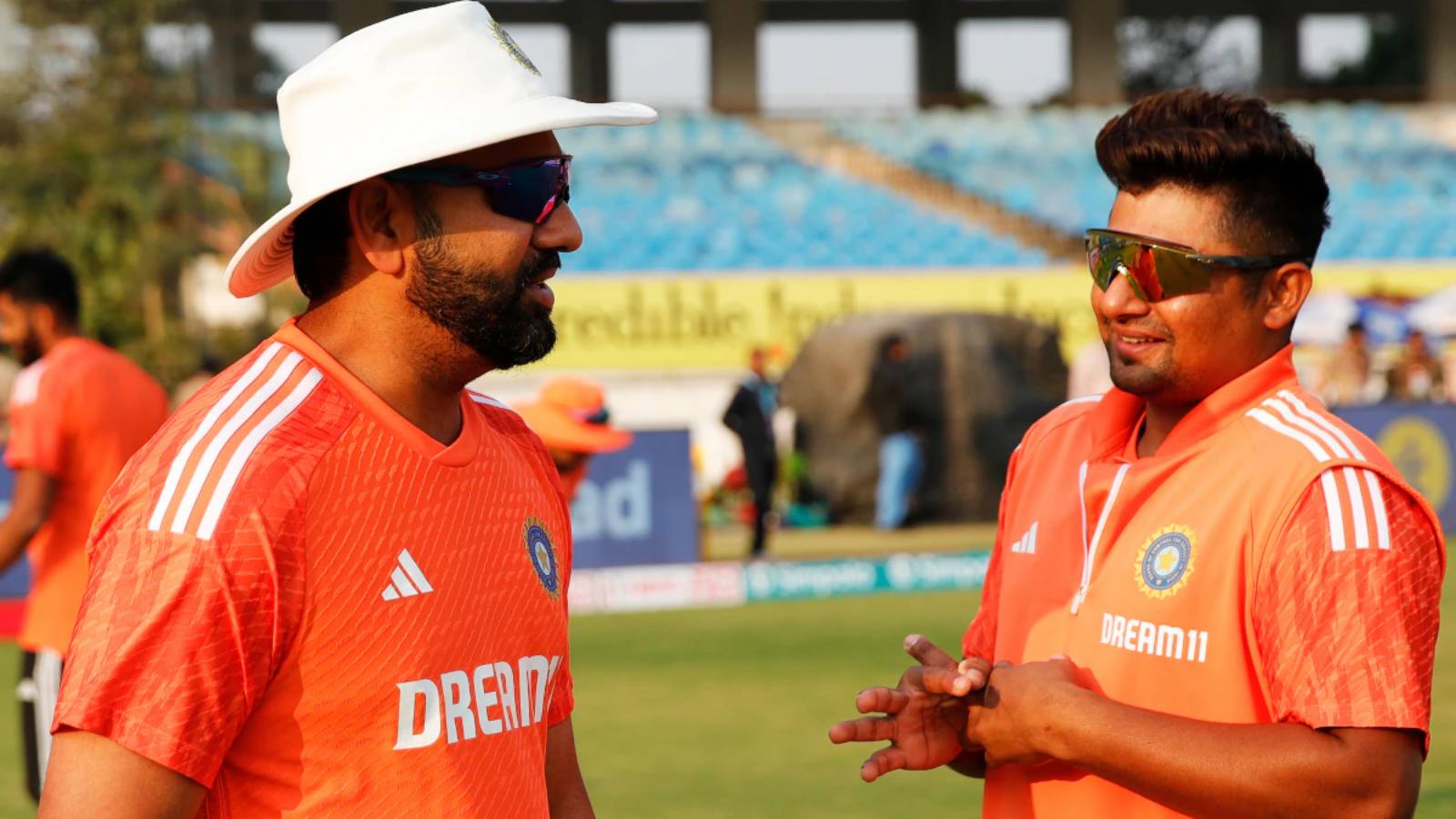 Rohit Sharma and Sarfaraz Khan training