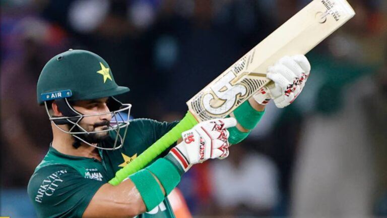 Sahibzada Farhan bat gesture during match