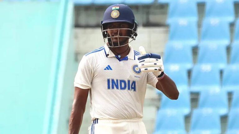Sai Sudharsan celebrates Test century