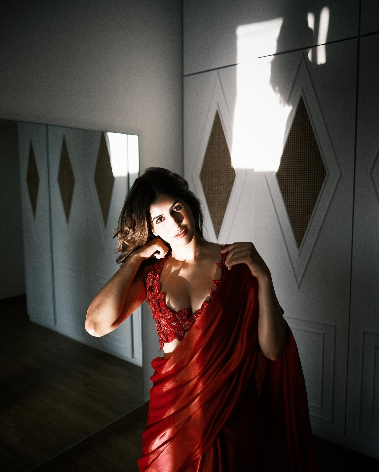 Sakshi Malik Red Saree Glam Stuns With Attitude