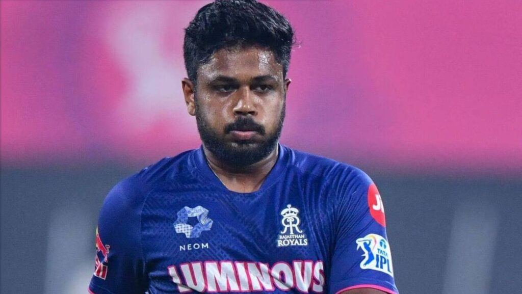 Sanju Samson looking disappointed