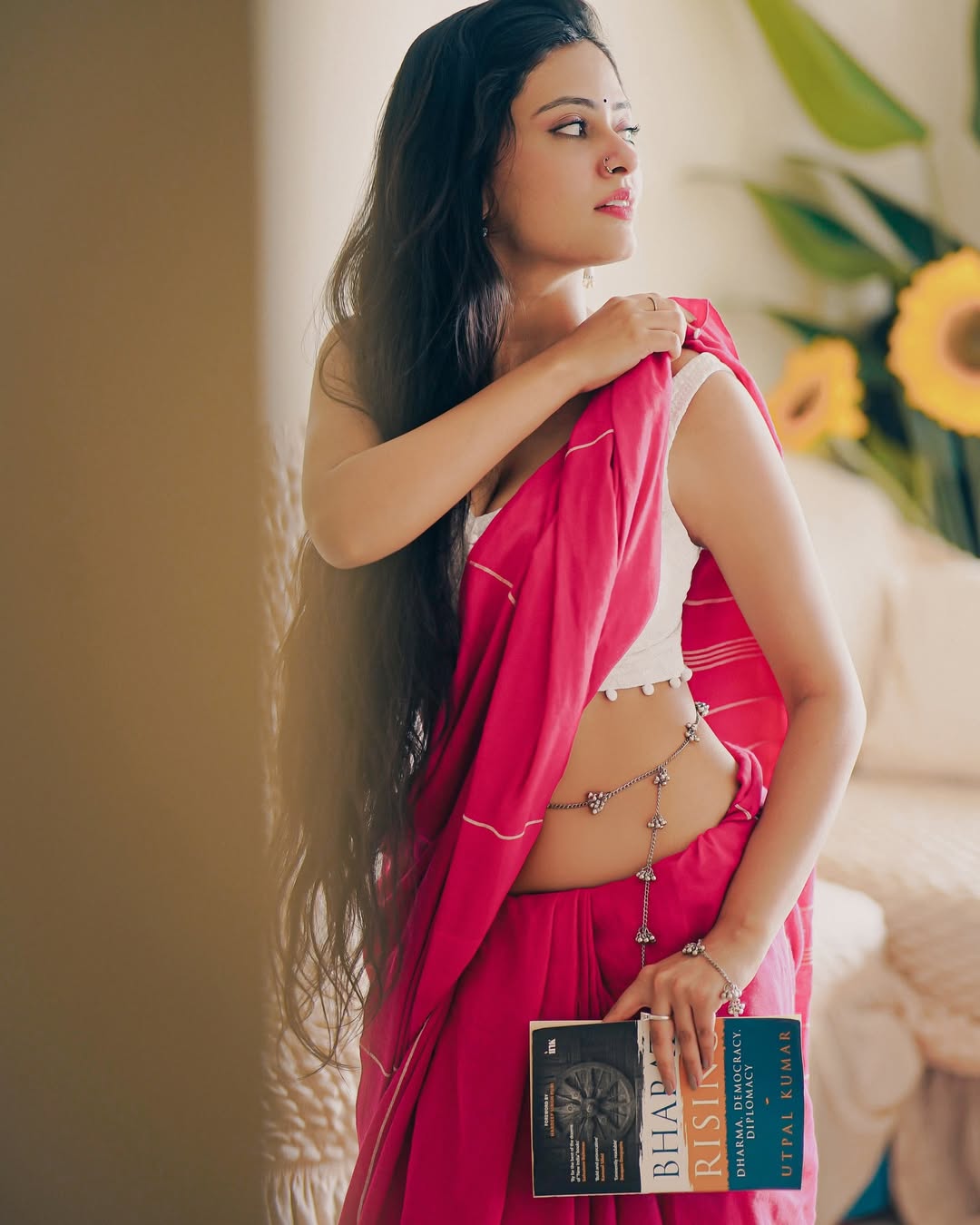 Slim waist elegance of Sanya Thakur captivates fans with style.