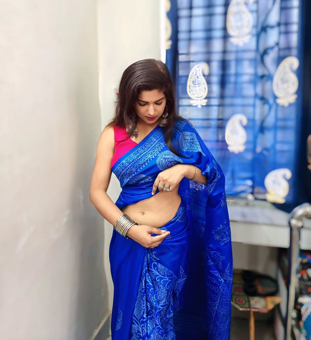 Saree Love Subhashree Som radiates timeless grace and natural charm.