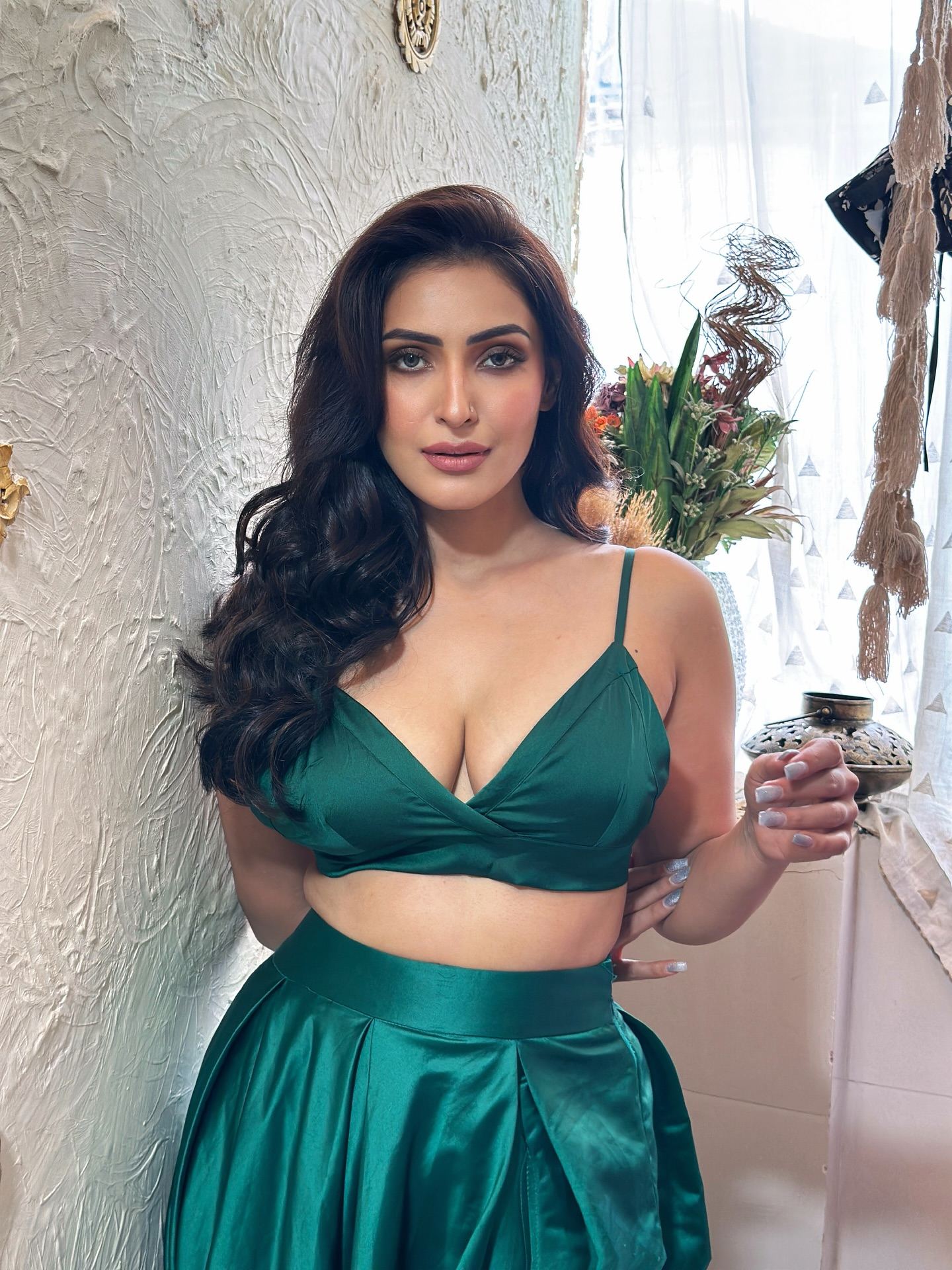 Shivangi Verma Bold Green Dress Raising Heat