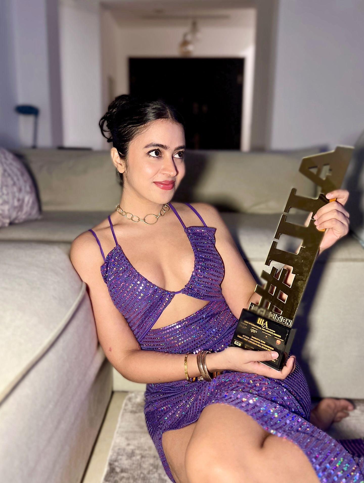 Shobhita Rana Hot Glam Shots In Chic Purple Outfit