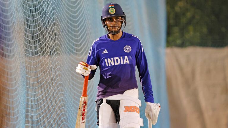 Shubman Gill during India practice session