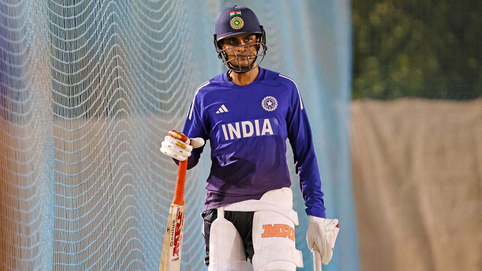 Shubman Gill during India practice session