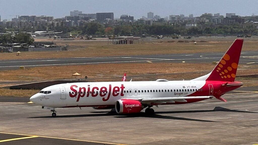 SpiceJet aircraft on airport runway