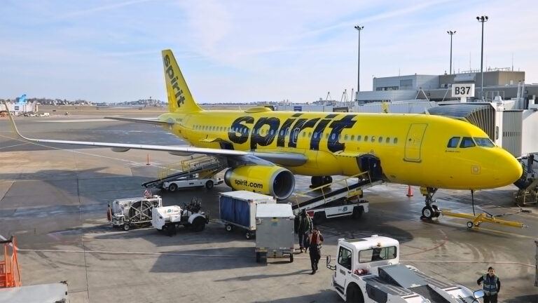 Spirit Airlines aircraft on runway