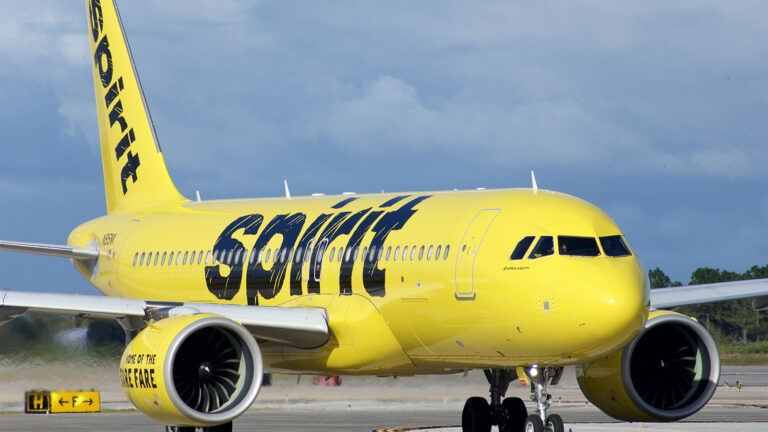 Spirit Airlines plane near Air Force One
