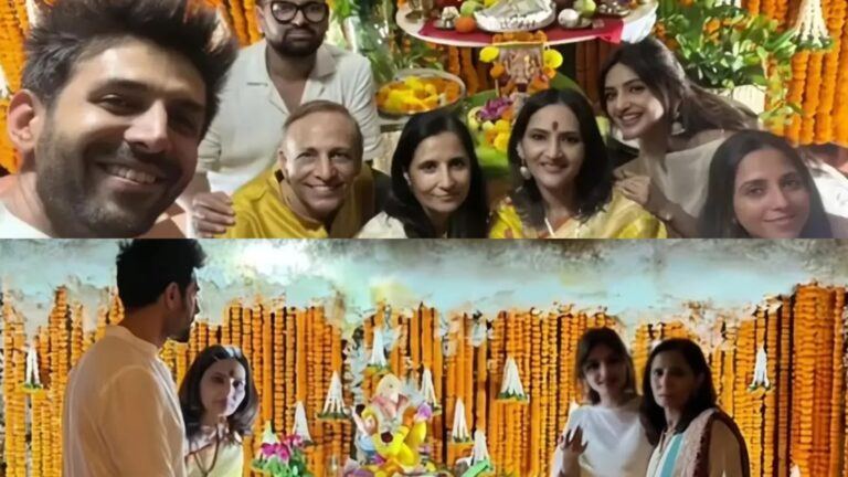 Sreeleela and Kartik Aaryan Ganesh Pooja