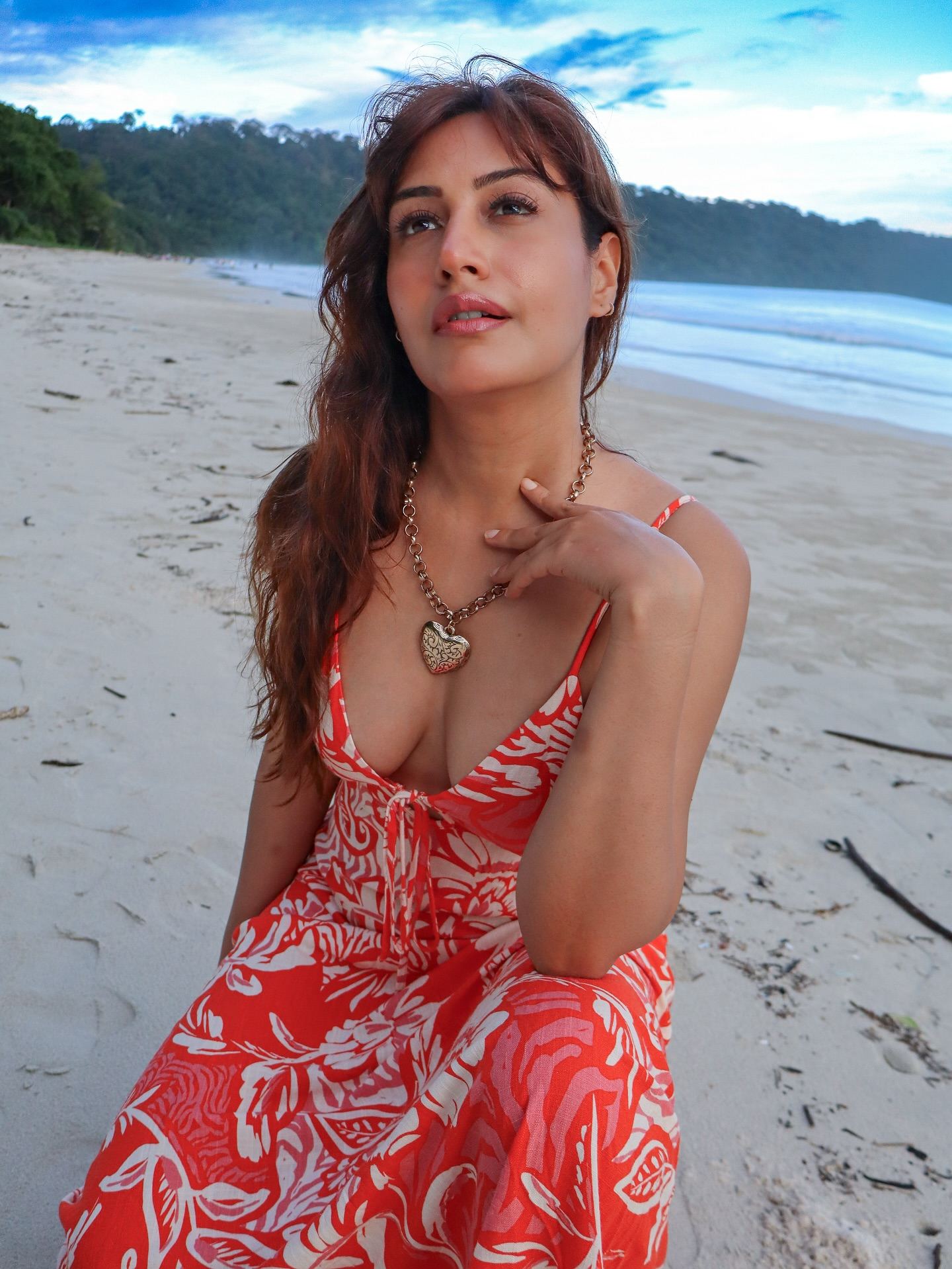Surbhi's Stunning Floral Look by the Ocean