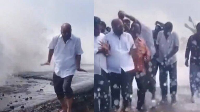 SVSN Varma narrowly escapes death at Uppada beach