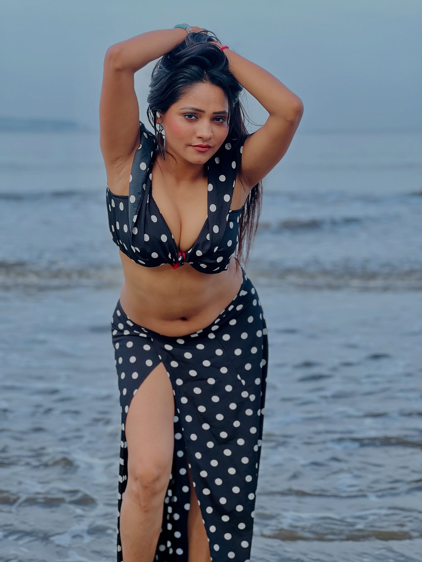Swetha Sharma Stuns In Polka Dot Beach Look