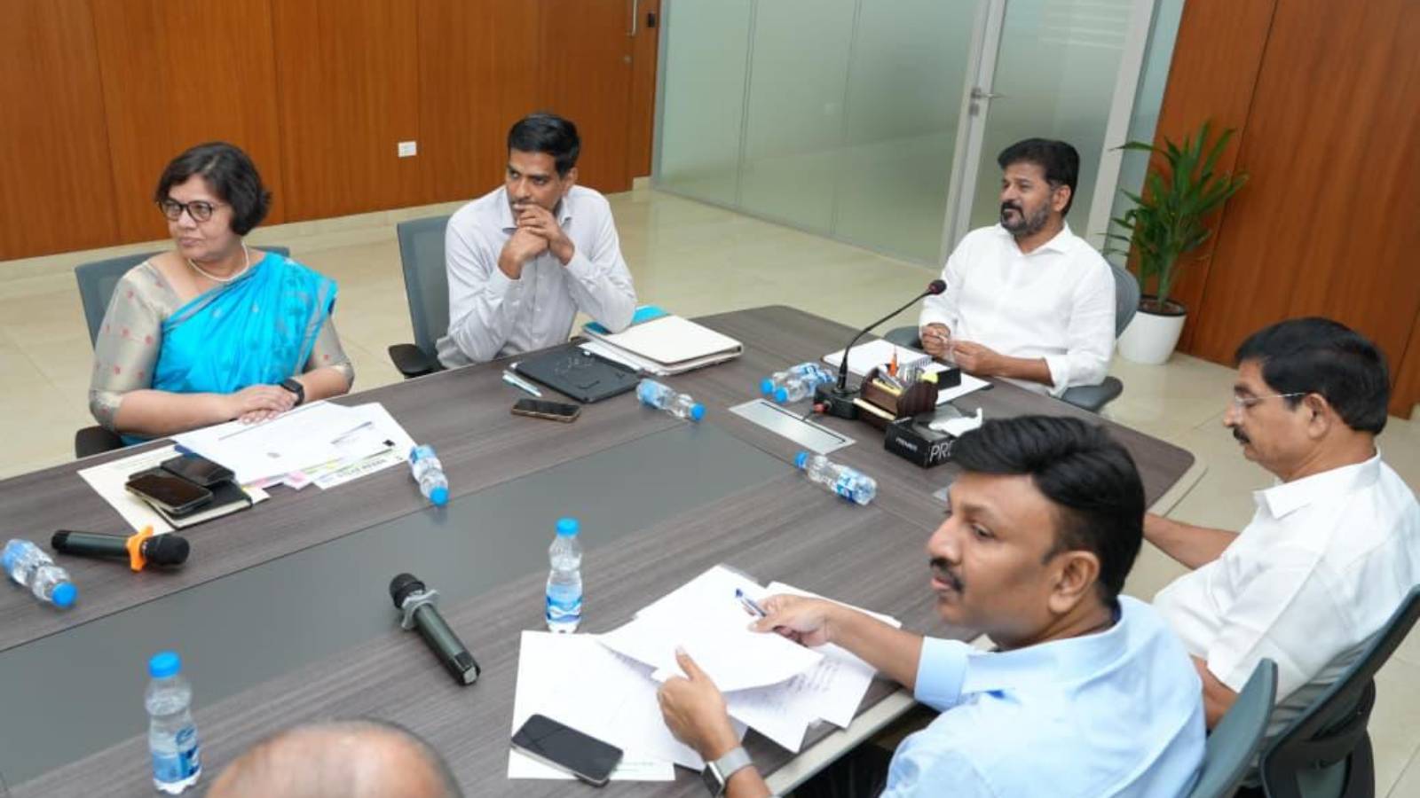 Revanth Reddy LED light meeting Telangana