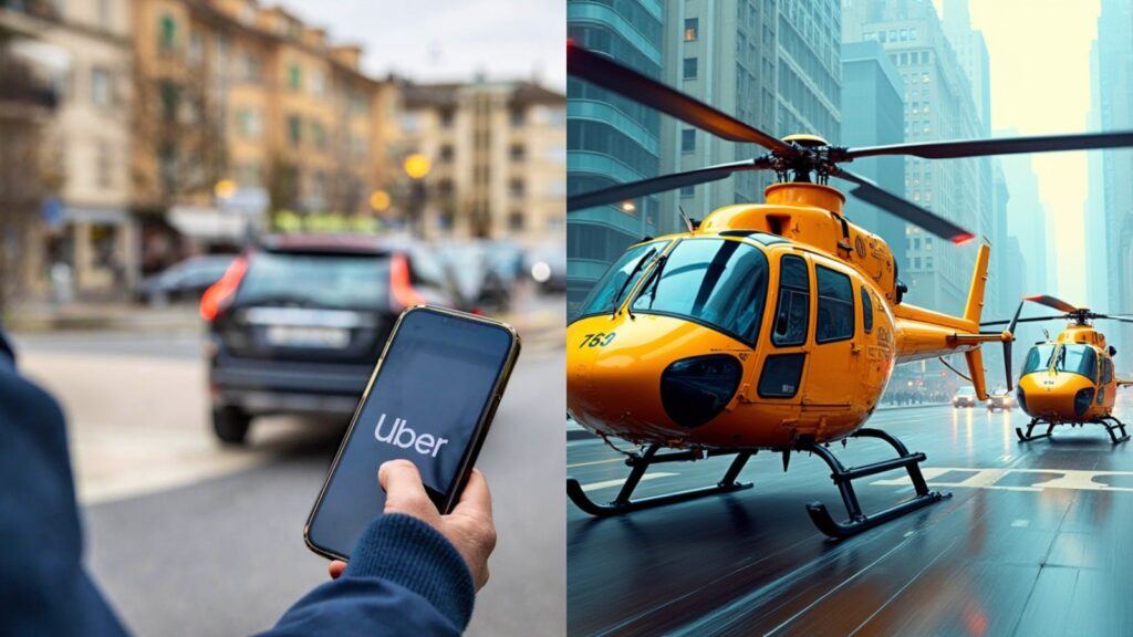 Uber app books Blade helicopter rides