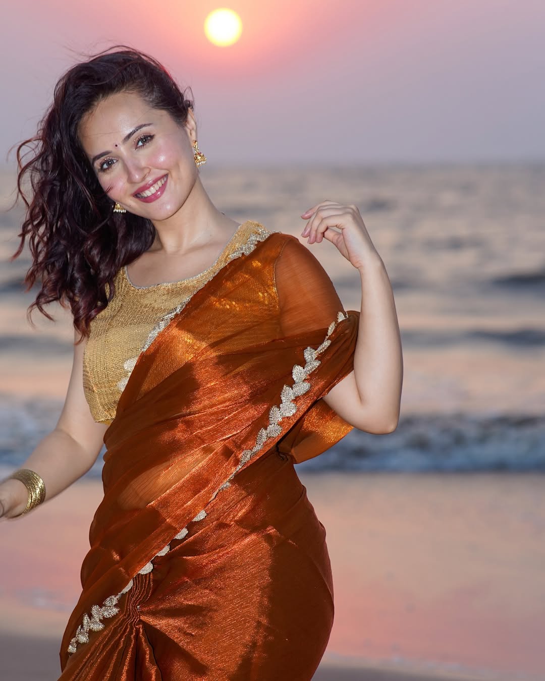 A Close-Up Of Varsha's Gorgeous Saree Look