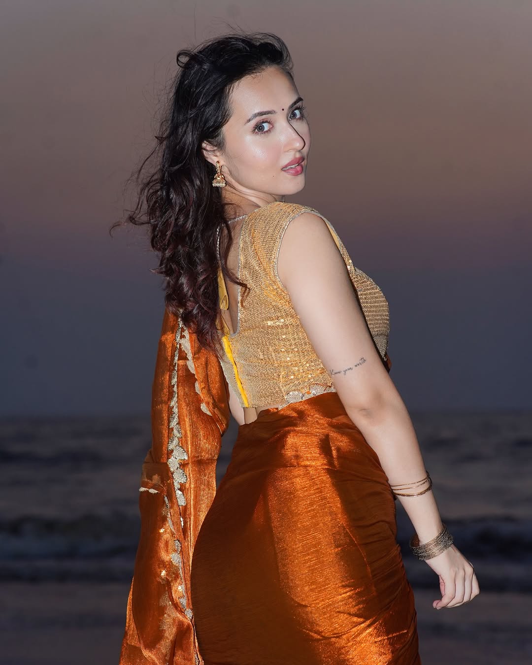 A Beautiful Shot Of Varsha By The Ocean