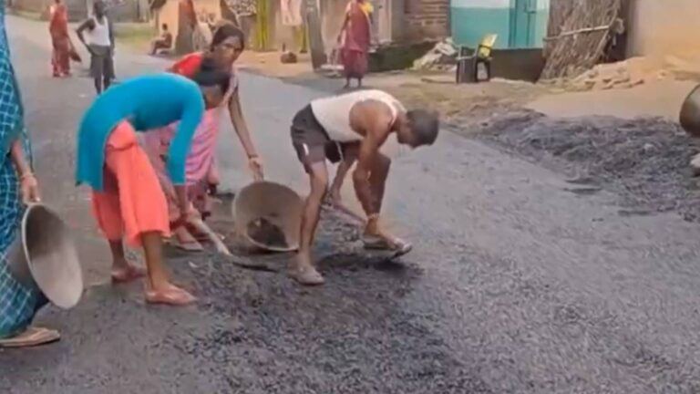 Viral Video: Indian Villagers Loot Newly Built Road