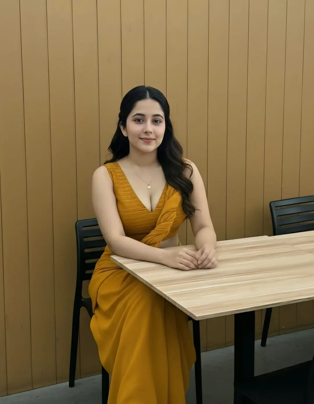 Aastha Glows Bright In Mustard Draped Look