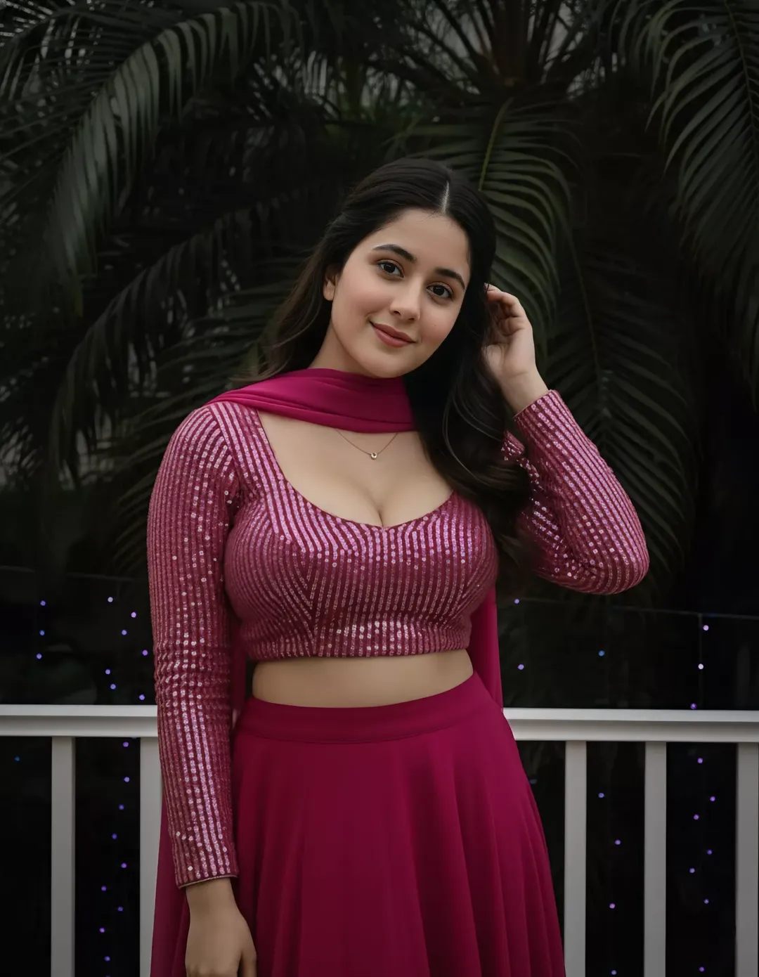 Aastha Smiling In Shimmering Pink Look