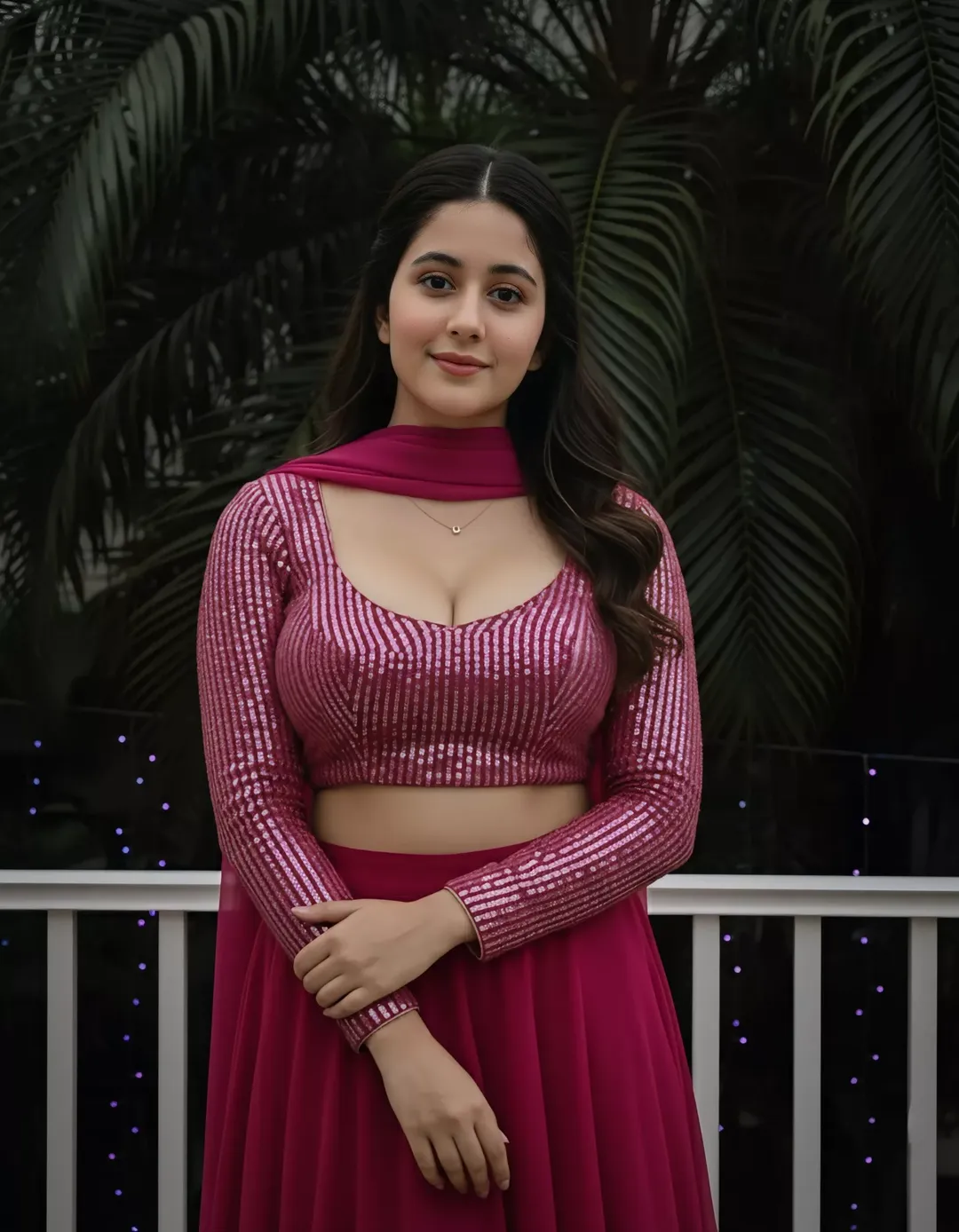 Aastha’s Elegant Pink Outfit Close-Up