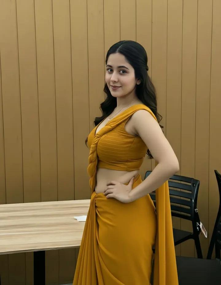 Aastha Saraf Mustard Saree Look