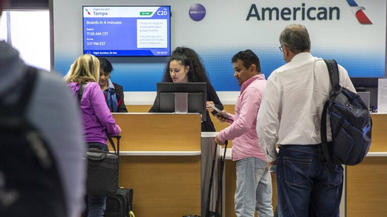 American Airlines gate at airport terminal