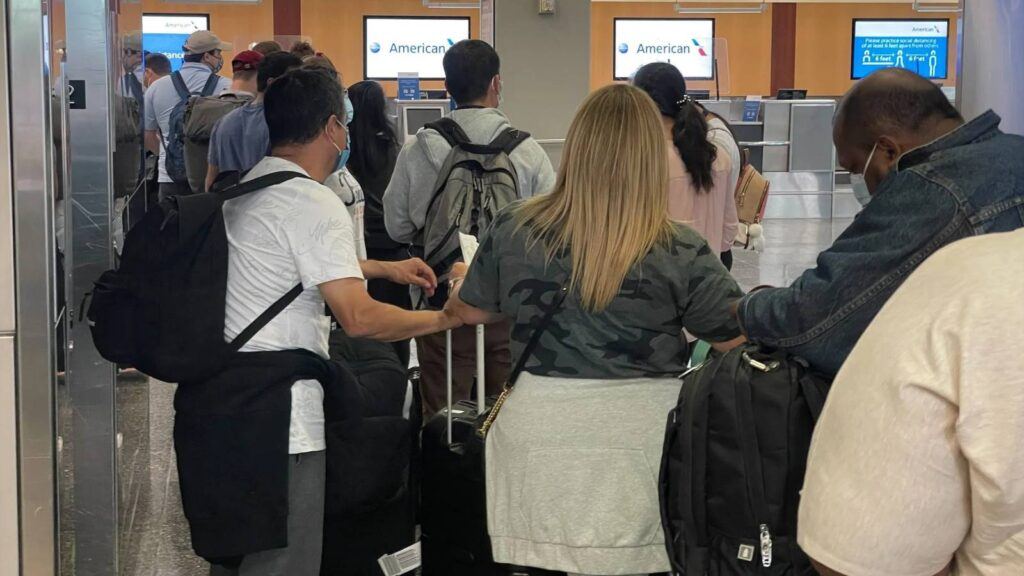 American Airlines plane at airport gate