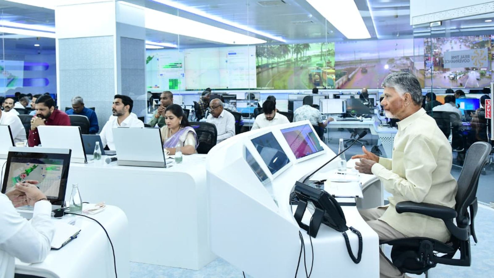 Chandrababu Naidu monitors Cyclone Montha