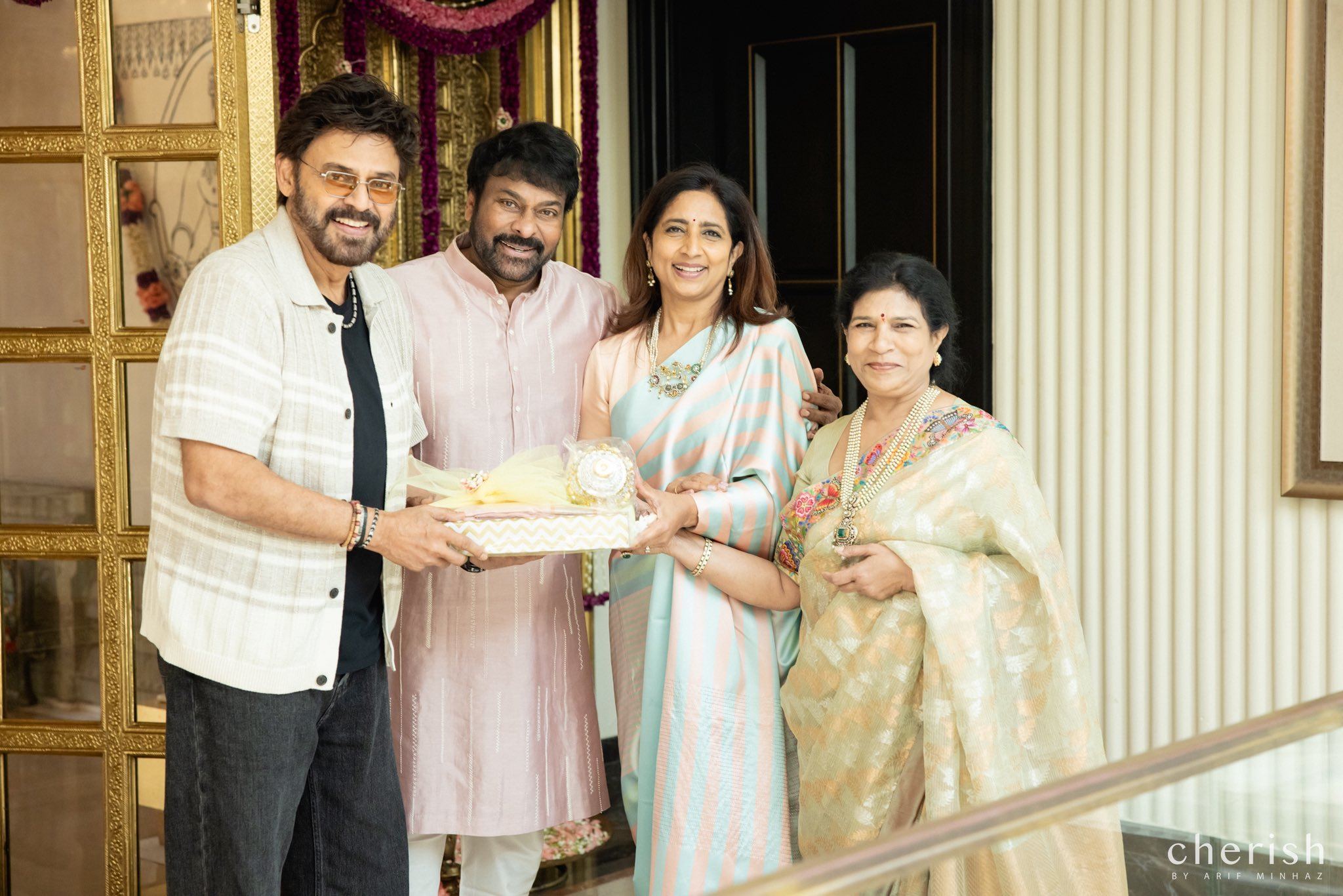 Chiranjeevi Celebrates Diwali, Nagarjuna, Venkatesh, Nayanthara