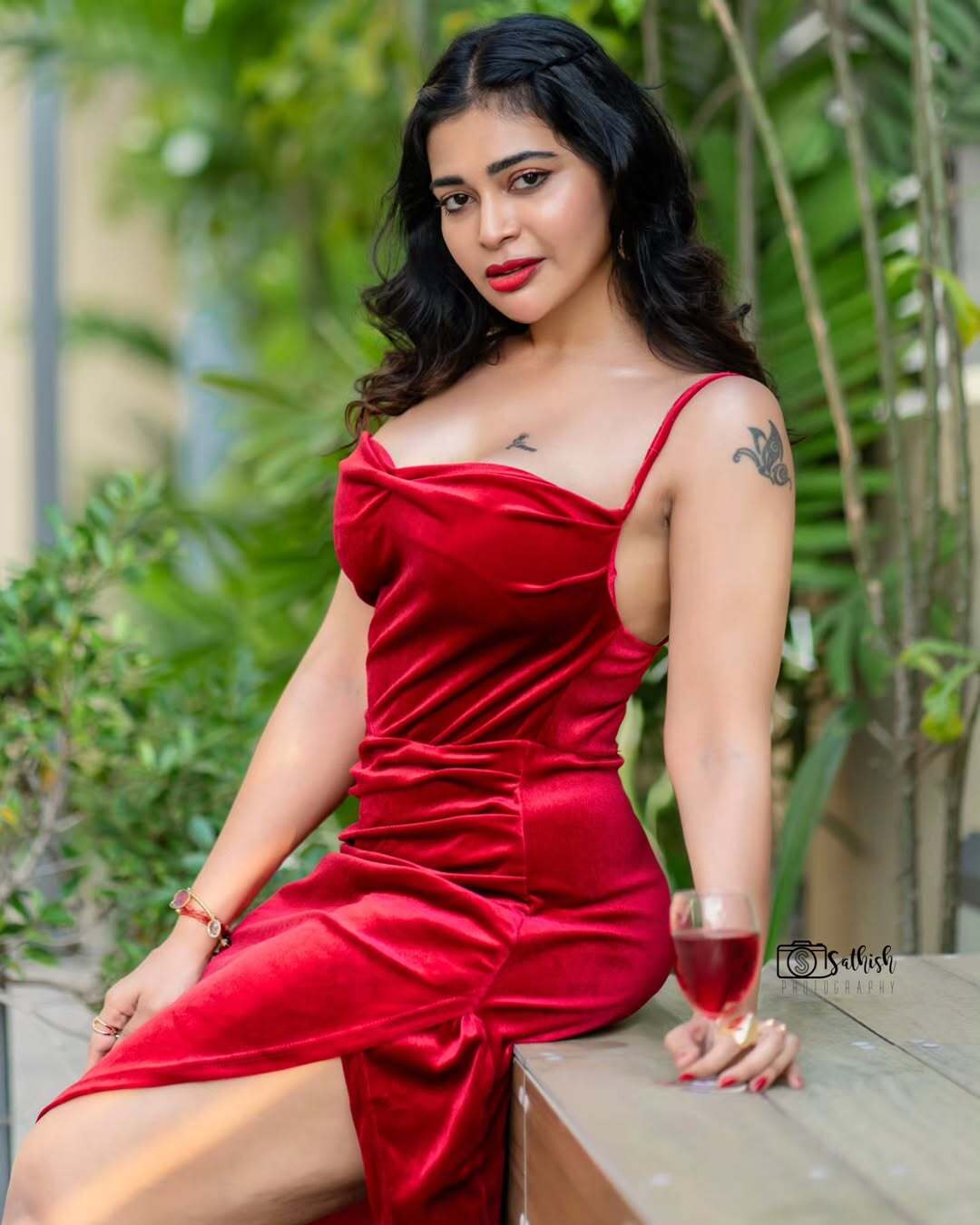 Dharsha Gupta Slays In Red Velvet Outfit