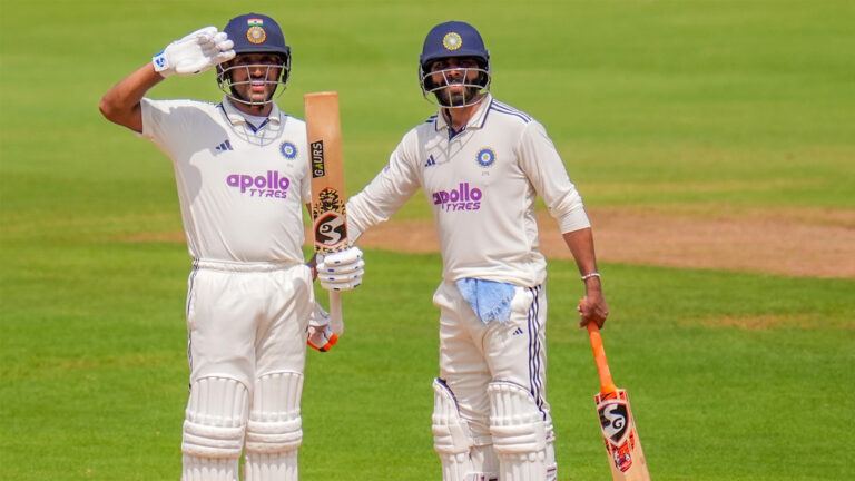 Dhruv Jurel maiden Test century salute