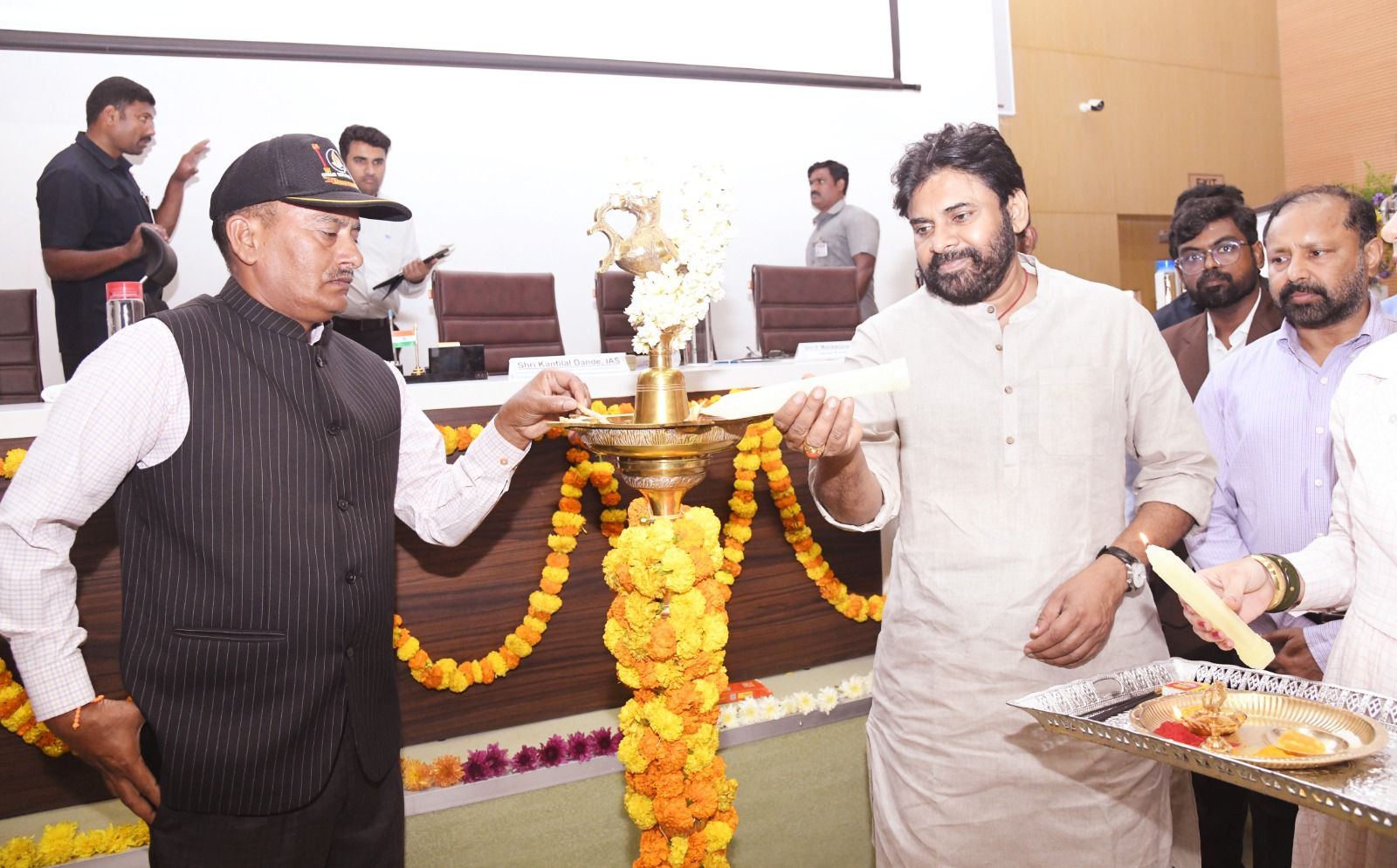 Lighting Lamp Ceremony With Forest Officials