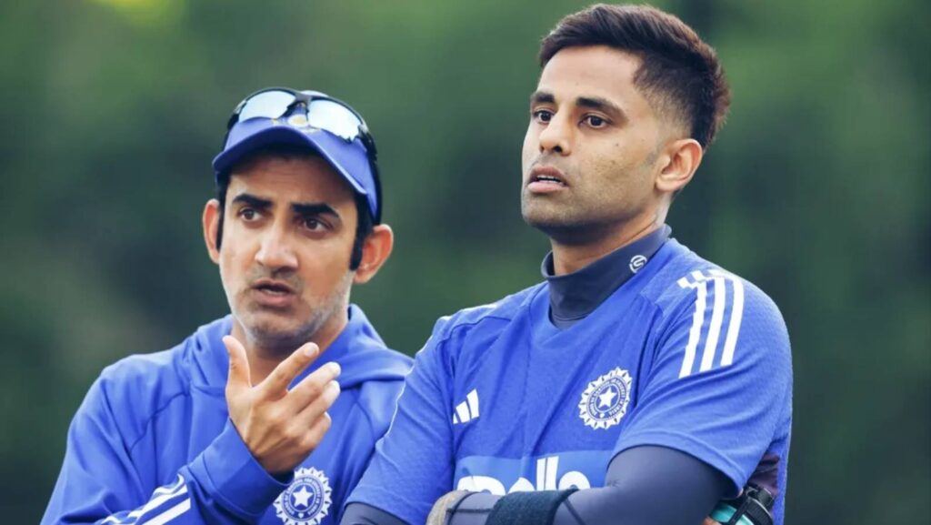 Gautam Gambhir and Suryakumar Yadav during match