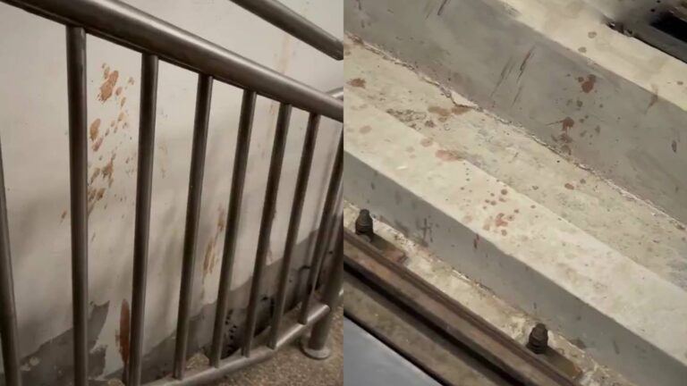 Gutkha stains on Patna Metro wall