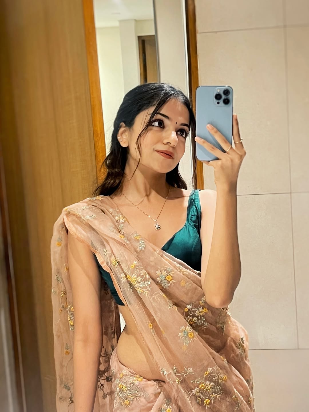 Hansika Krishna In Pastel Peach Outfit