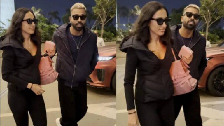 Hardik Pandya spotted with Mahieka Sharma at Mumbai airport