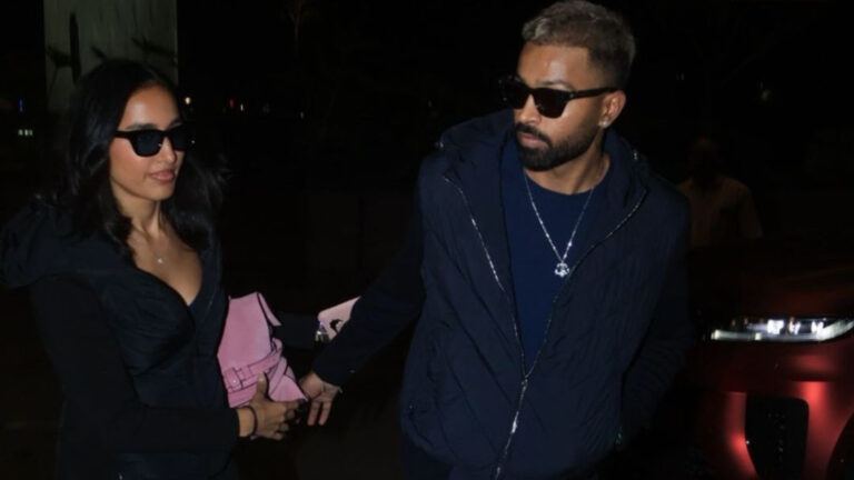 Hardik Pandya with Mahieka Sharma at airport