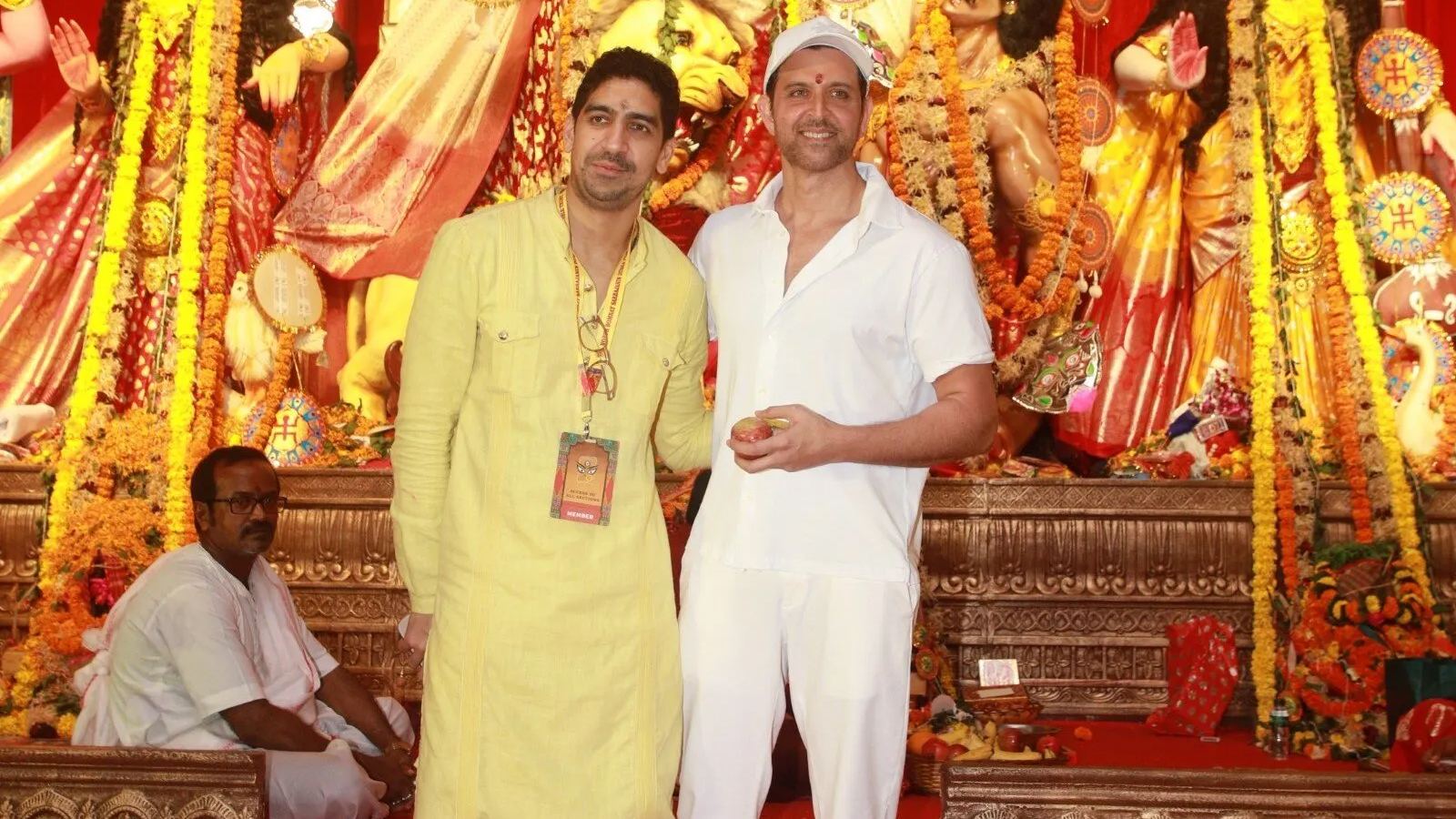 Hrithik Roshan and Ayan Mukerji at Dussehra